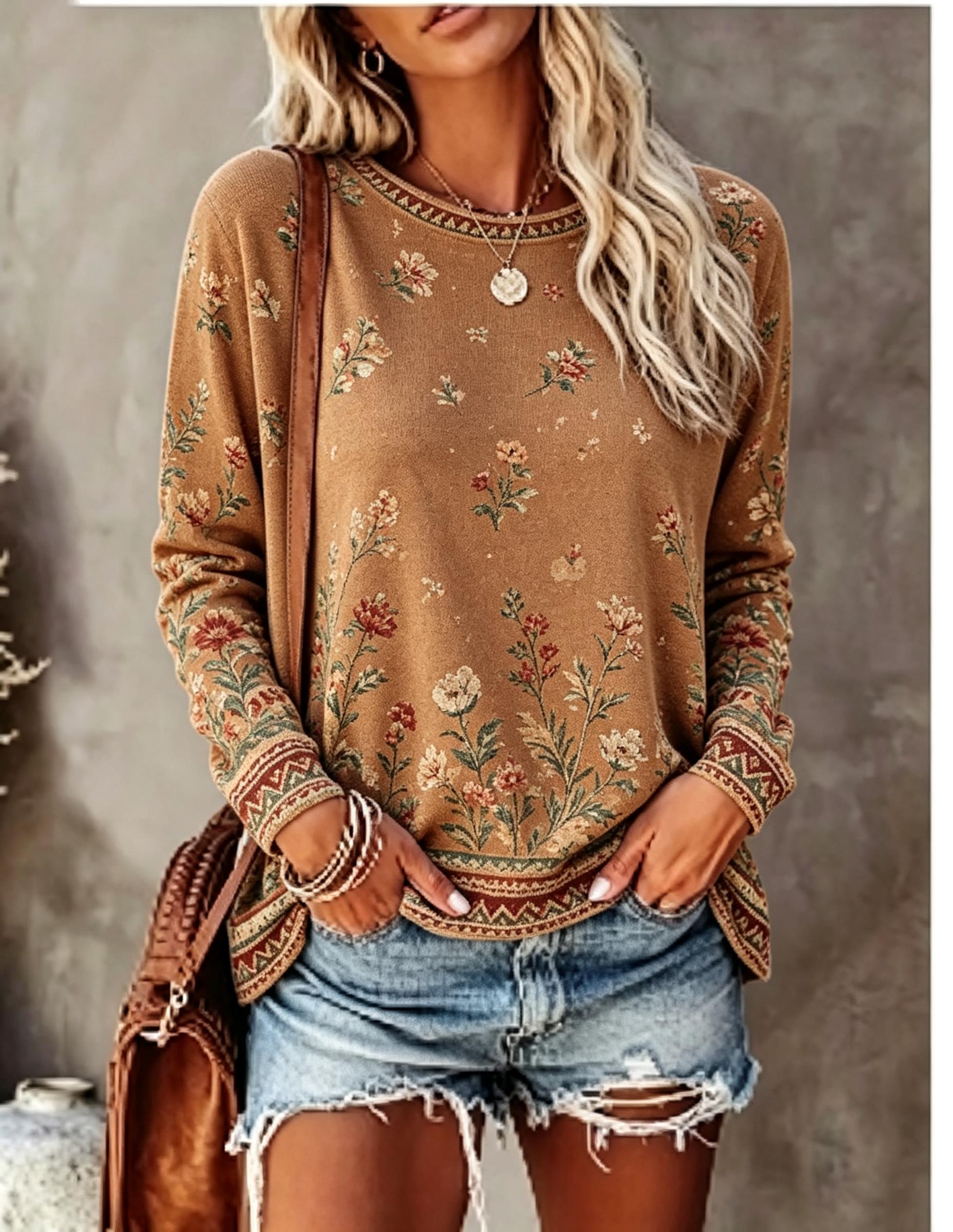 Women Crew Neck Long Sleeve T‑ - огляд і ціна Wallpaper
